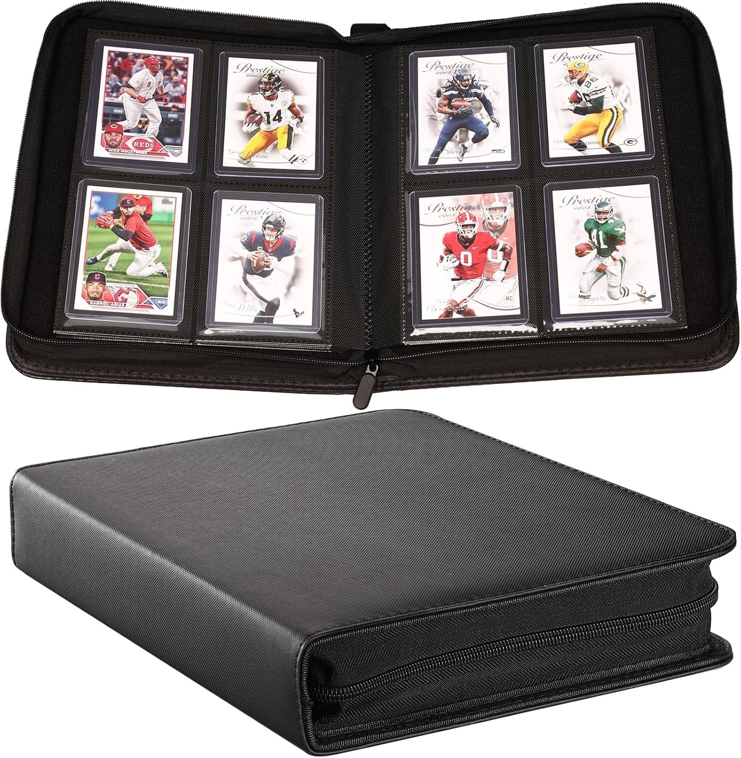 Toploader Binder, Top Loader Card Storage Holds 96 Cards, 4 Pocket Top Loader C