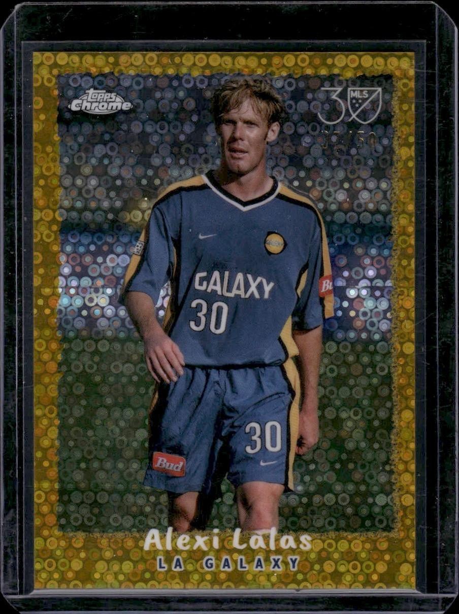 2025 Topps Chrome MLS #NF-13 Alexi Lalas Gold Donut Holes Refractor #/50