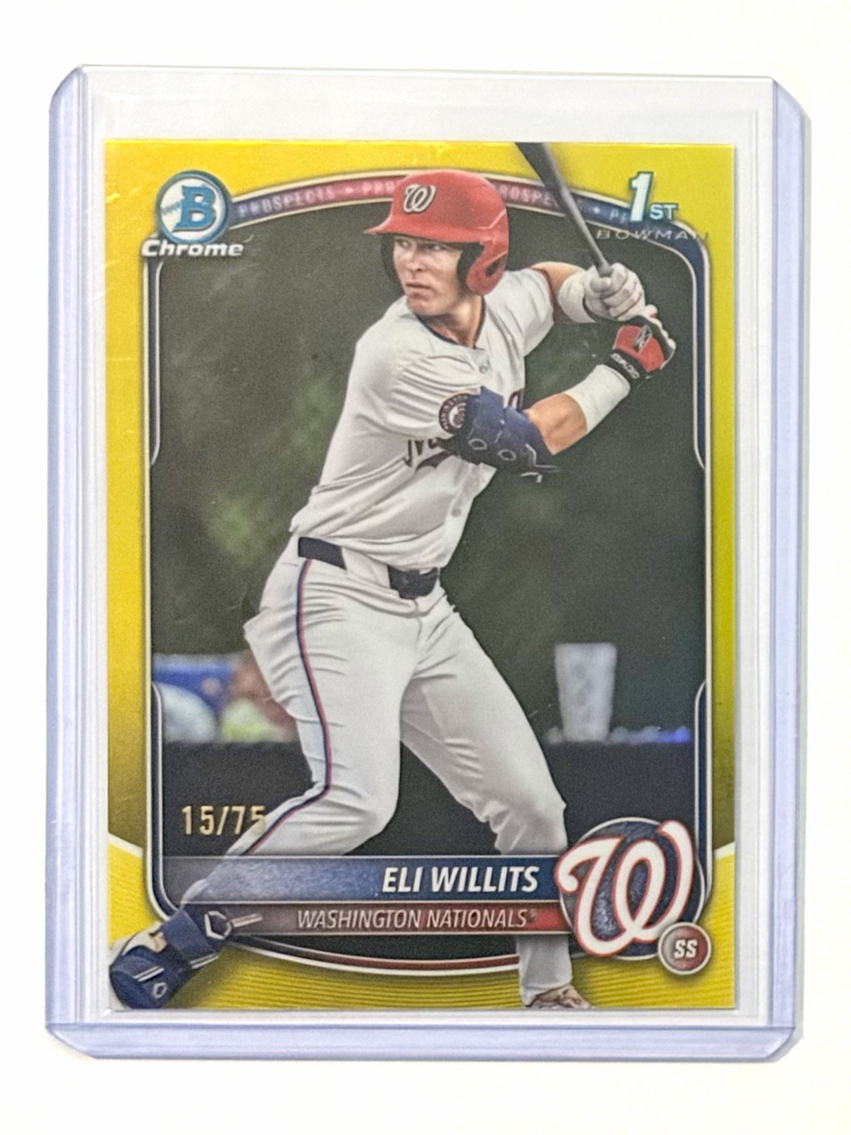 2025 Bowman Draft Chrome Eli Willits 1st Yellow Refractor /75 BDC-1 Nationals