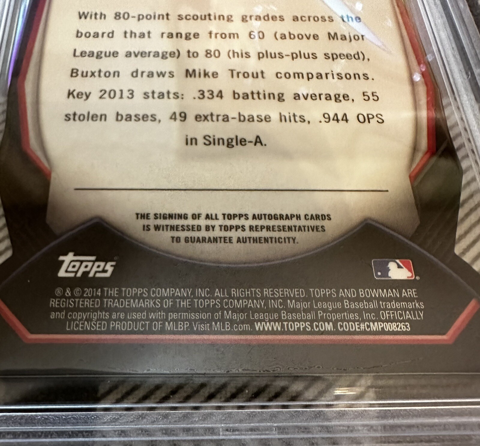 2014 Bowman Chrome Byron Buxton /24 Top 100 Die Cut X-Fractor Autograph #BTP-1