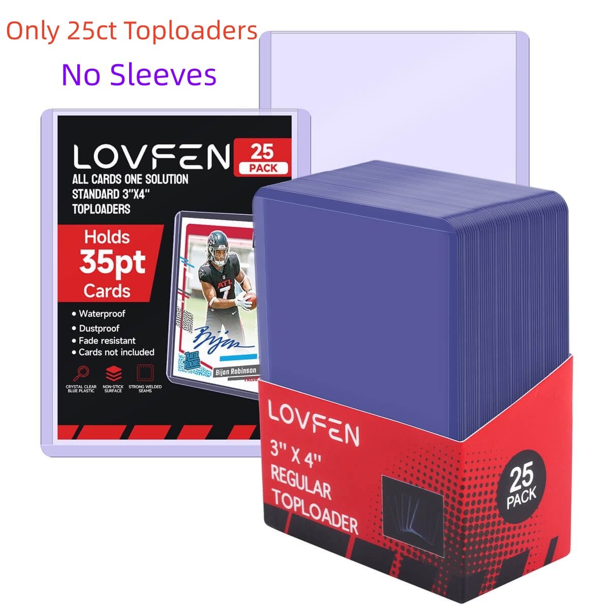 25/100/200/500/1000/2000CT 3″x4″ Toploaders For 35pt Standard TCG Cards Holders