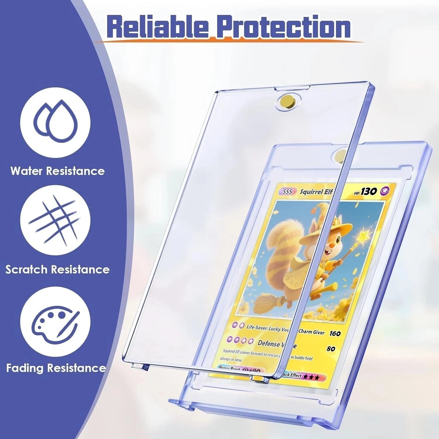 Magnetic Card Holder, 35pt One Touch Card Holder, U-V Protectors Hard Plastic