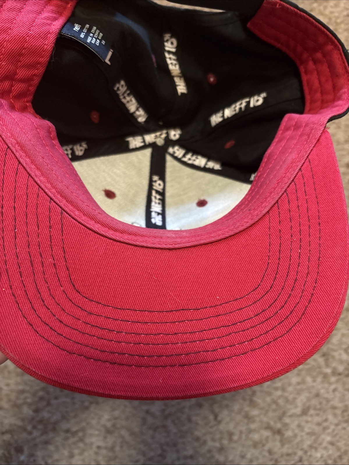 Nebraska Cornhuskers Black Red Baseball Hat SnapBack