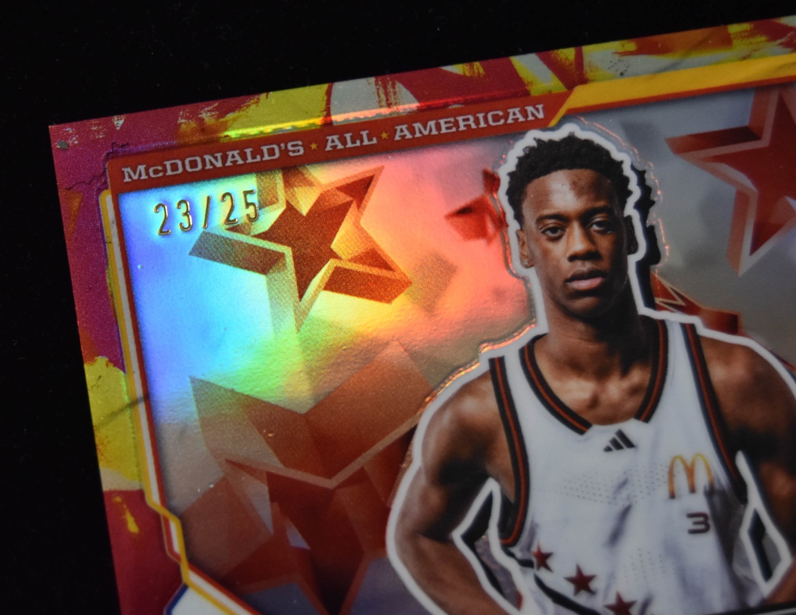 2025 Topps Chrome McDonald’s All-American AJ Dybantsa #45 Tie-Dye Refractor /25