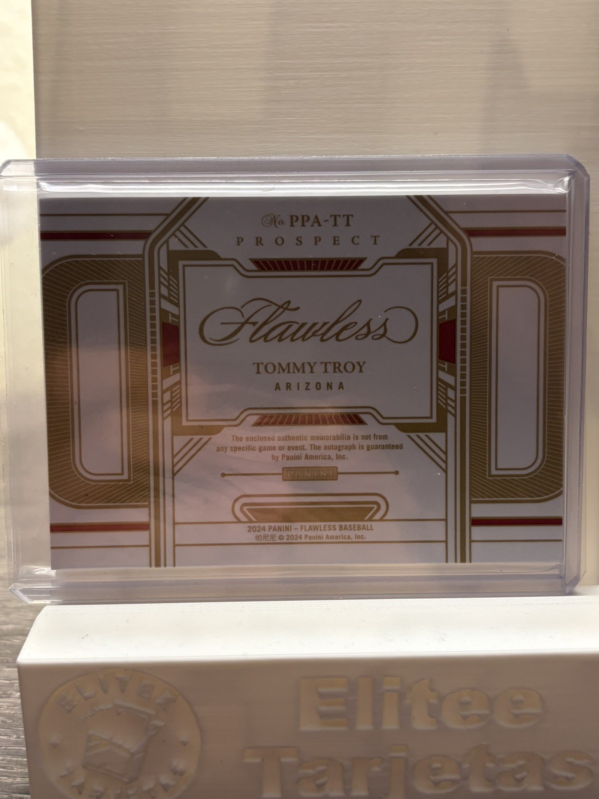 2024 Panini Flawless Baseball Tommy Troy Patch Auto /25 PPA-TT Diamondbacks MLB