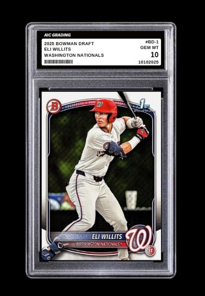 2025 Eli Willits 1st Bowman Draft Rookie Card #BD-1 Nationals Graded 10