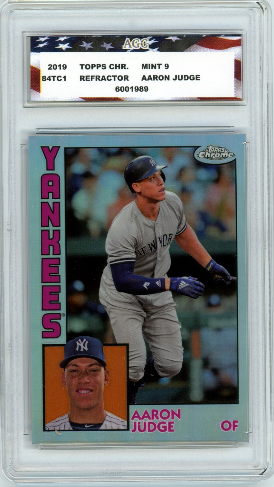2019 Topps Chrome Refractor Aaron Judge #84TC-1 AGC 9 Mint New York Yankees