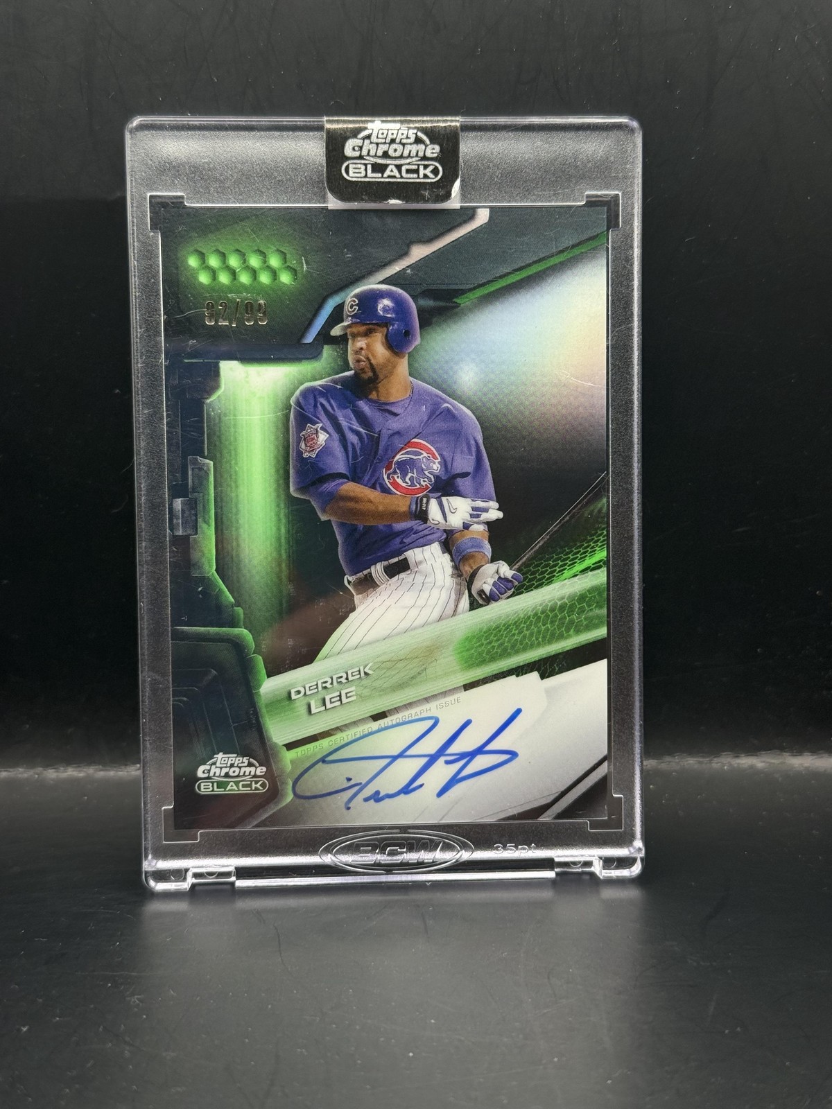 #CBA-DL Derrek Lee 2026 Topps Chrome Black SN, AU AU #/99 Cubs Autographs Green