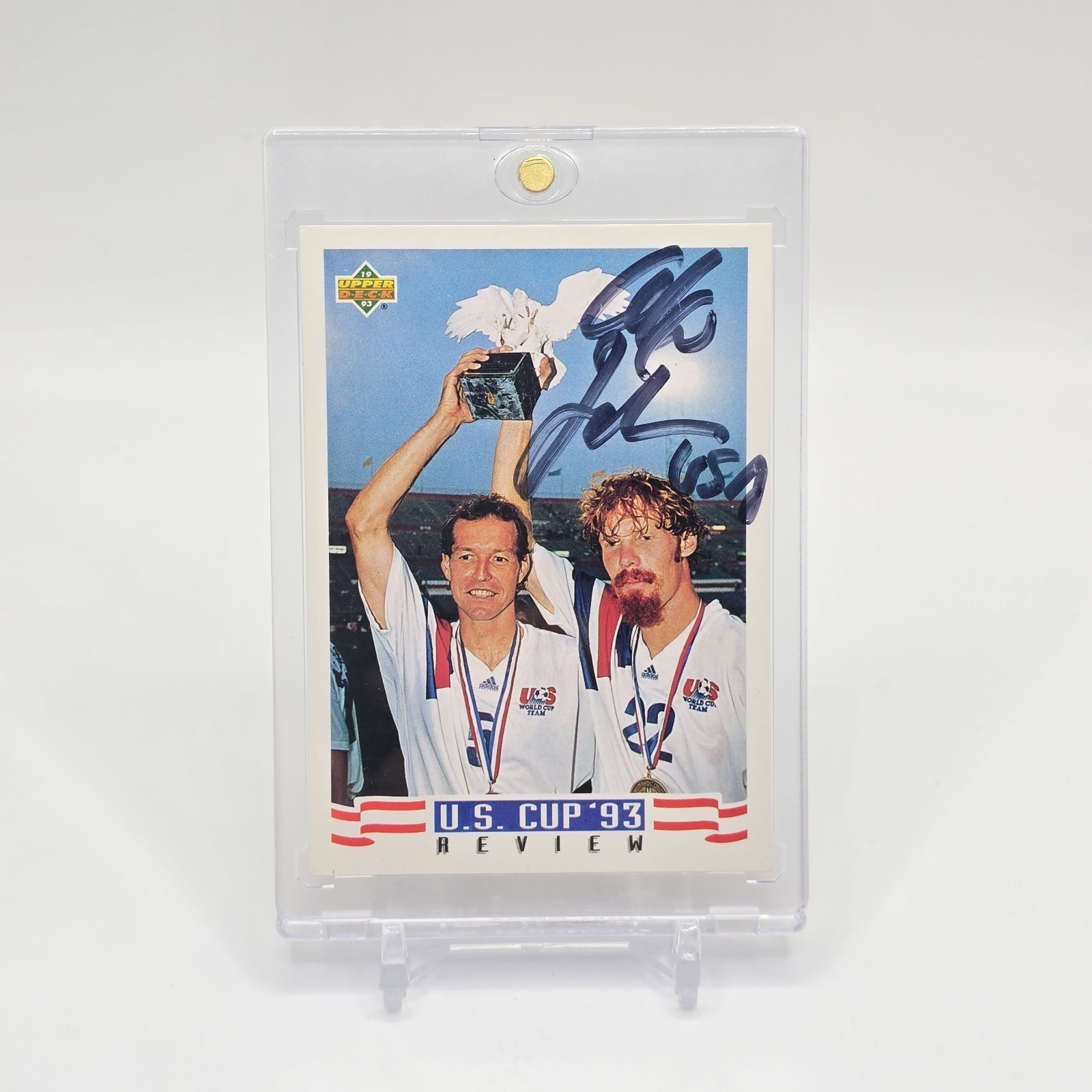 1993 Upper Deck World Cup 94 Preview Alexi Lalas 140 On Card Auto USAMNT Legend