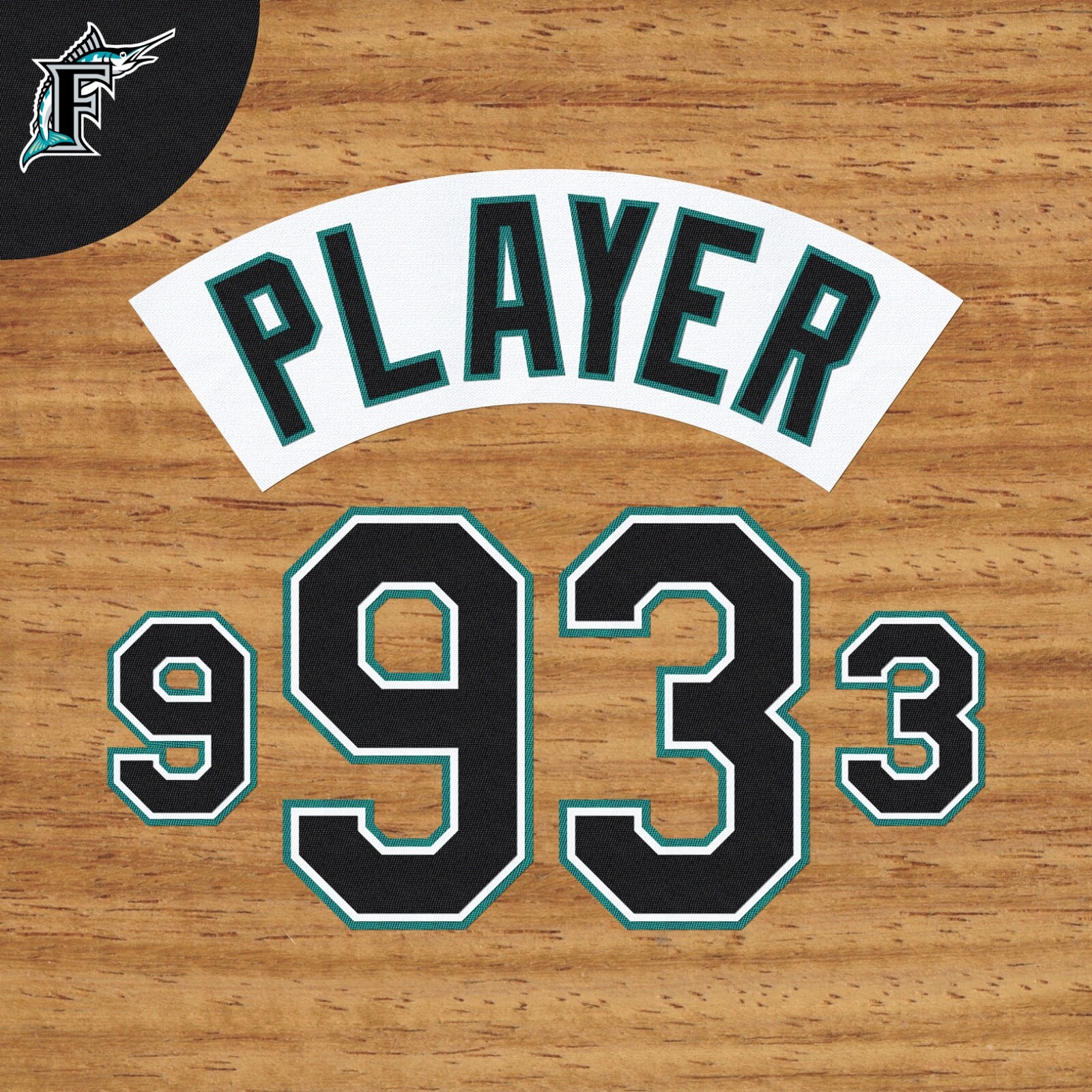 FLORIDA MARLINS HOME JERSEY LETTERING AND NUMBERING KIT (1993-2002)