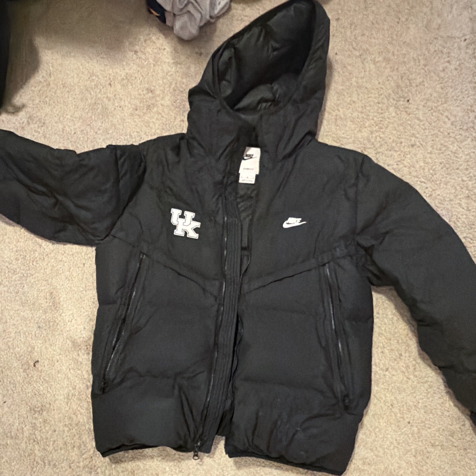 Nike Storm-FIT Kentucky Wildcats UK Hooded Puffer Jacket Black Size M
