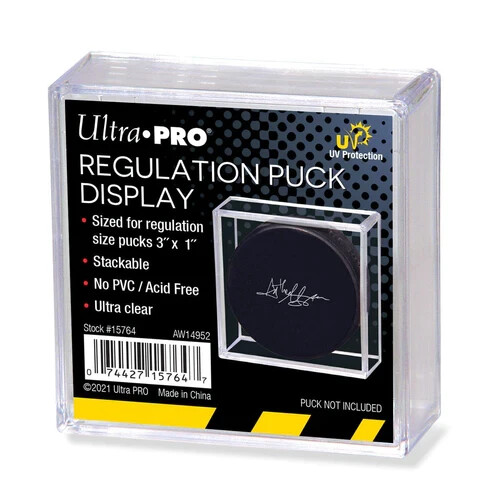 Ultra Pro Square UV Regulation Hockey Puck Display Case Stackable Cube Holder