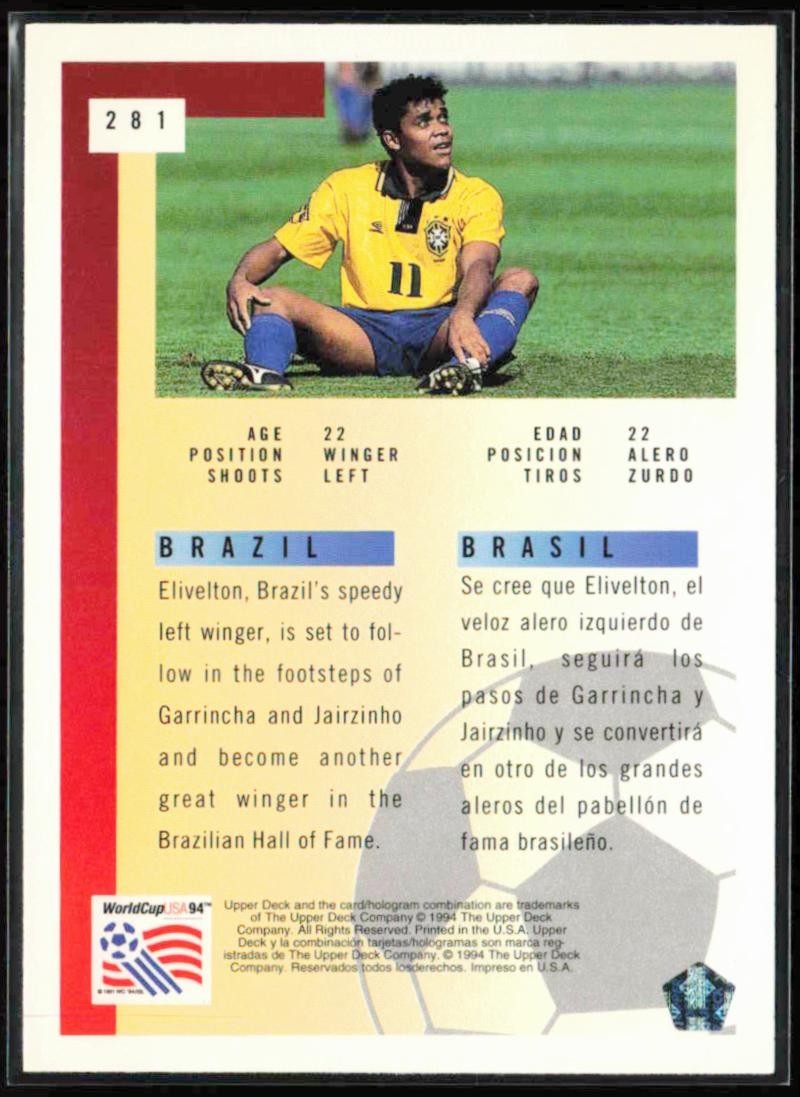 1994 Upper Deck World Cup Contenders English/Spanish #281 Elivelton
