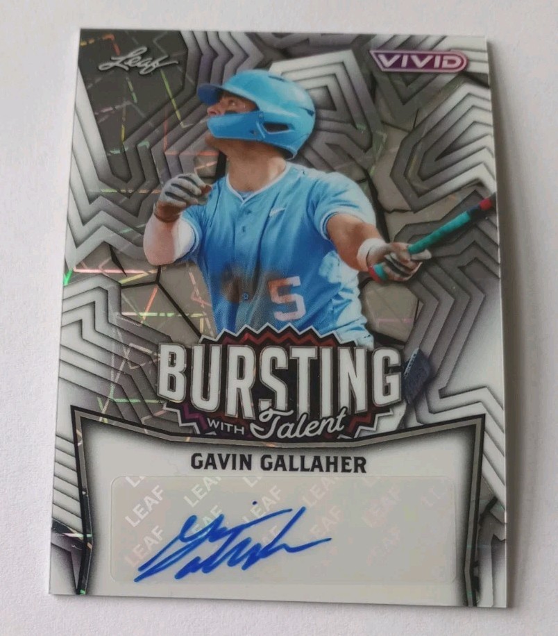 Gavin Gallaher 2025 Leaf Vivid Bursting with Talent Auto 1/3 North Carolina Star