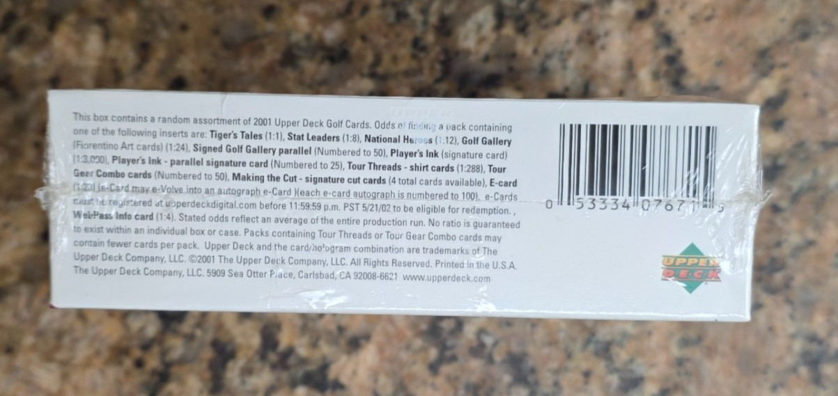 2001 Upper Deck Premiere Golf Box Red Sealed Tiger Woods Auto Rookie FASC MINT