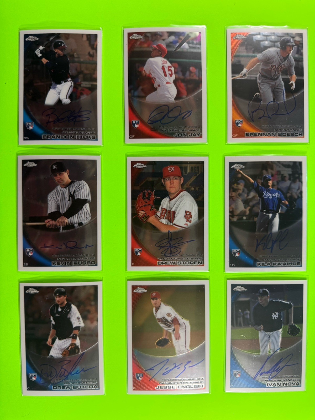 Topps 2010 Chrome Rookie Autographs Lot 9 MLB Cards Multiple Players