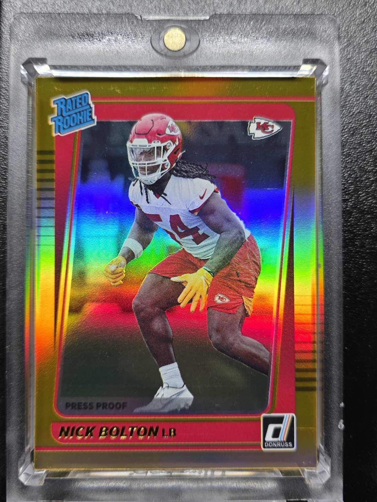 Nick Bolton ROOKIE GOLD🔥REFRACTOR🔥RARE🔥SP🔥 CHIEFS 🔥HOLO🔥 NON AUTO