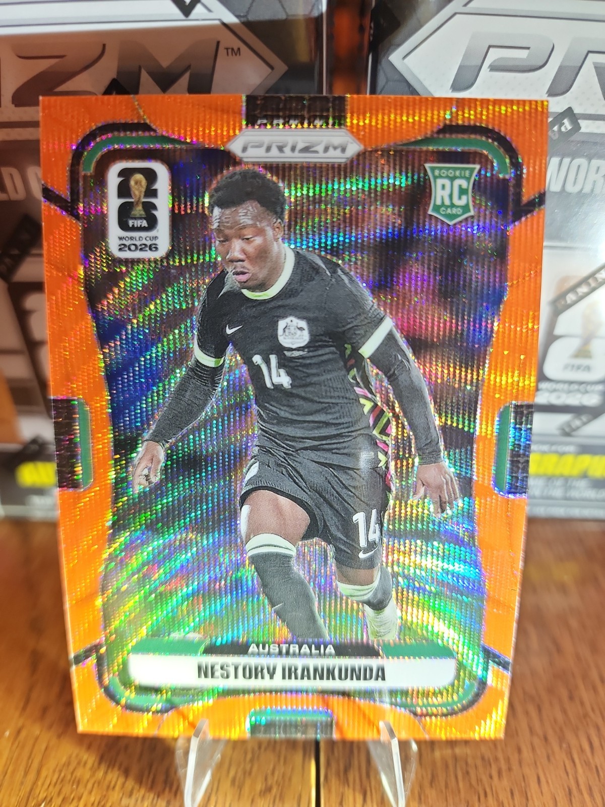 2026 Prizm FIFA World Cup #137 Nestory Irankunda Australia RC Orange Wave /125