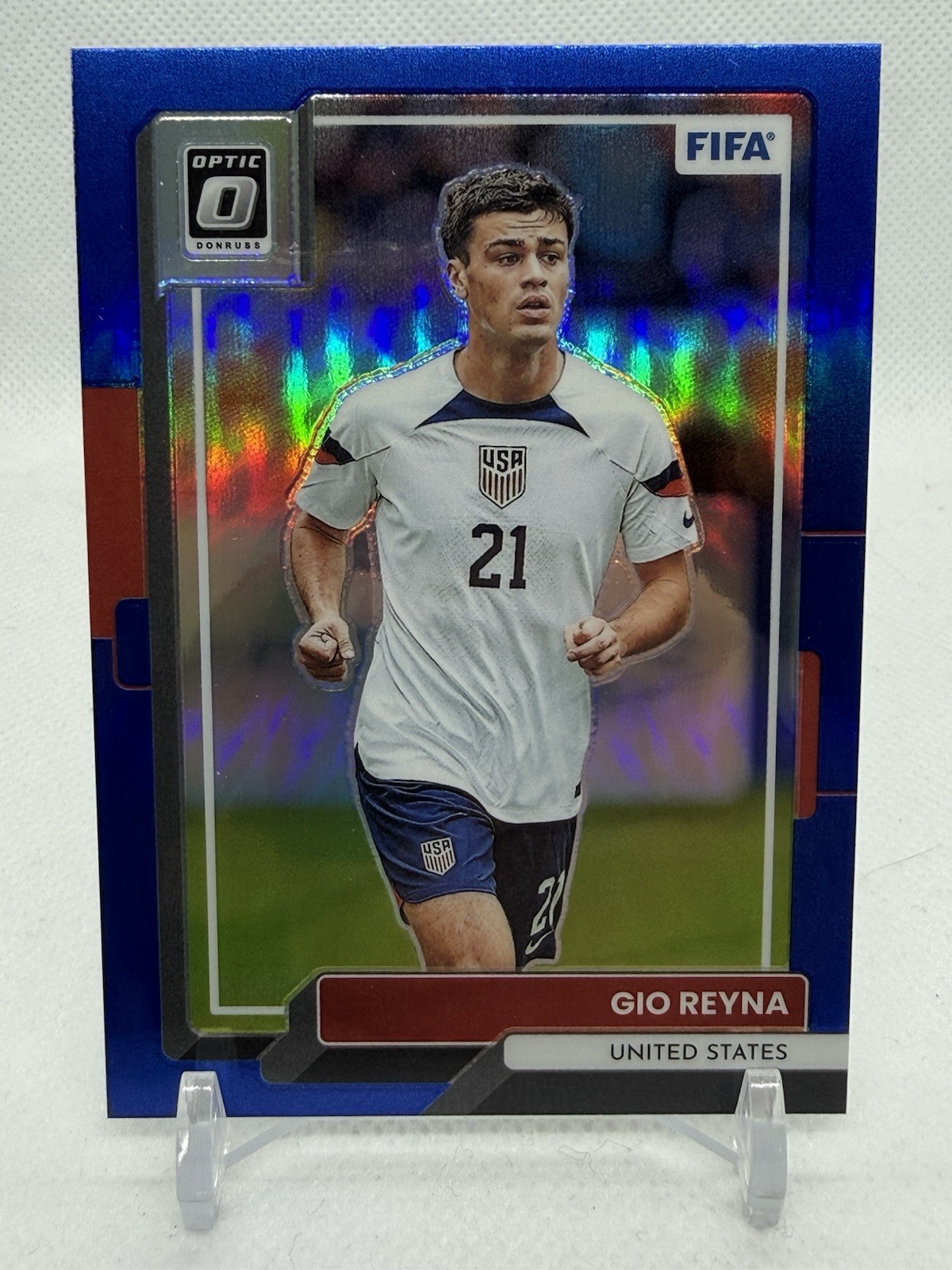 2022-23 Panini Donruss Giovanni Reyna #170 Optic Blue Prizm /99 🇺🇸