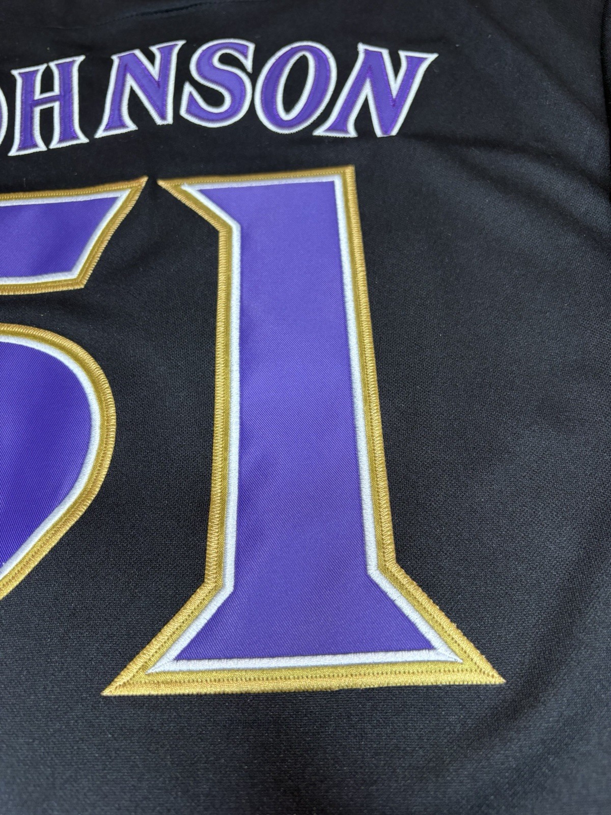 Randy Johnson Arizona Diamondbacks 2001 World Series Black Jersey Men’s Large