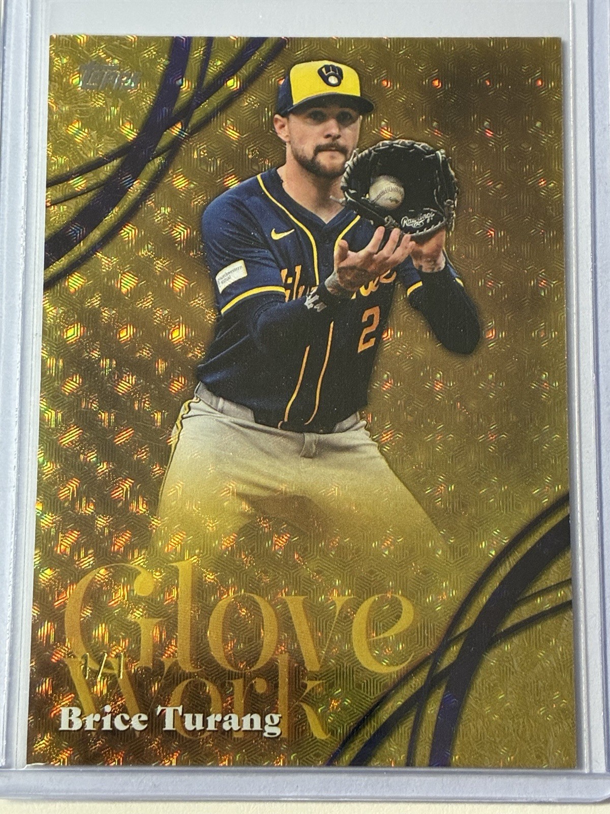 2026 Topps Series 2 Brice Turang Glove Work Foilfractor Foil 1/1 Brewers GW-58