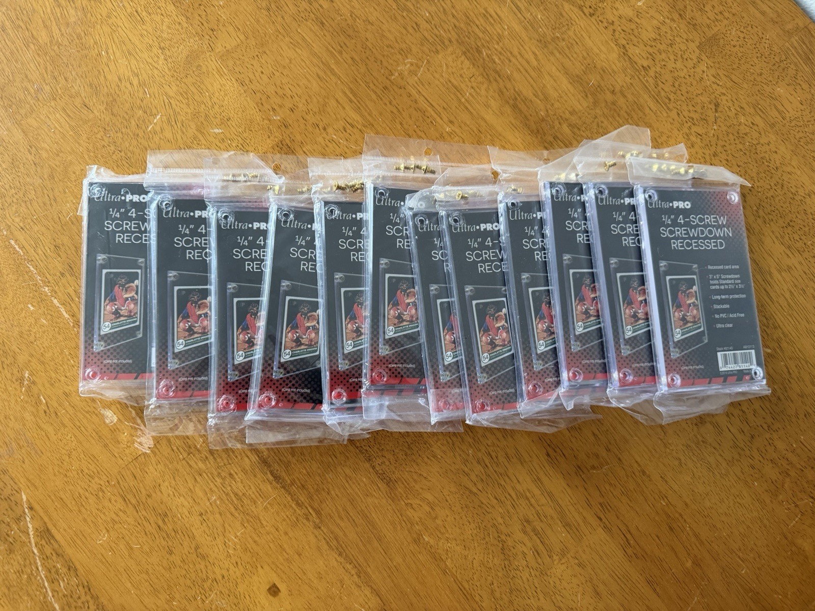 12 Ultra Pro 1/4″ 4-Screw Screwdowns Non Recessed Sports Trading Card Holder 3×5