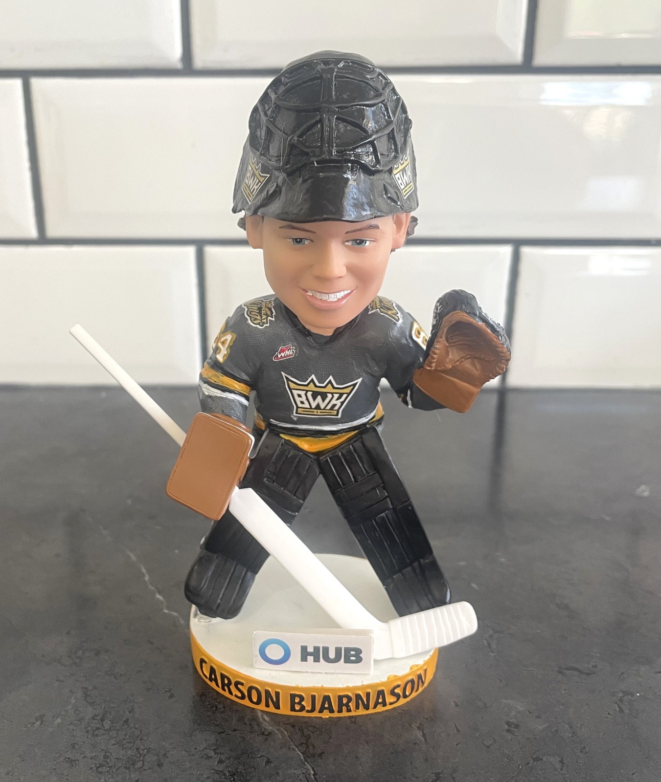 Bobblehead, Carson Bjarnason, Drafted 2023, 51st by Flyer, Brandon Wheat Kings