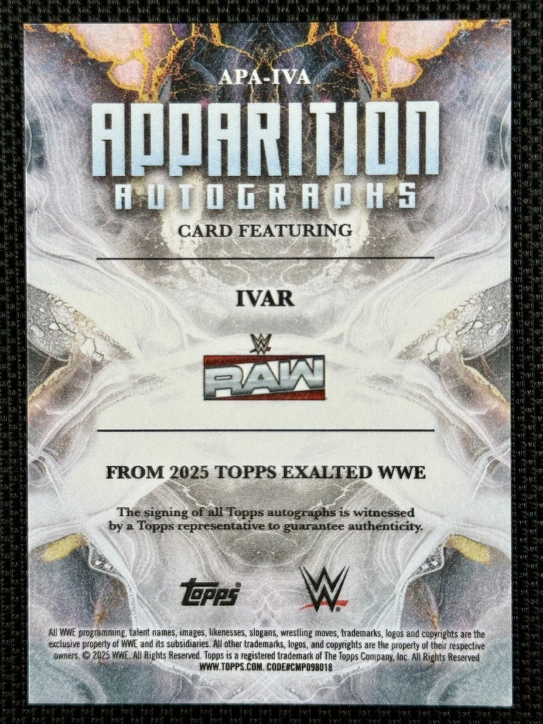 IVAR Auto 2025 Topps WWE Exalted Apparition Autographs #APA-IVA Aqua /99