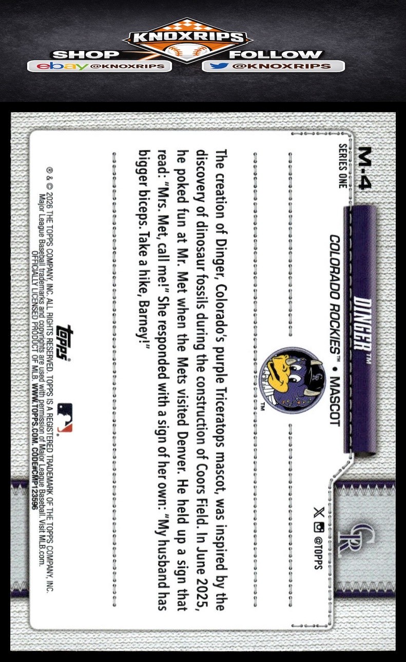 2026 Topps #M-4 Dinger Mascots