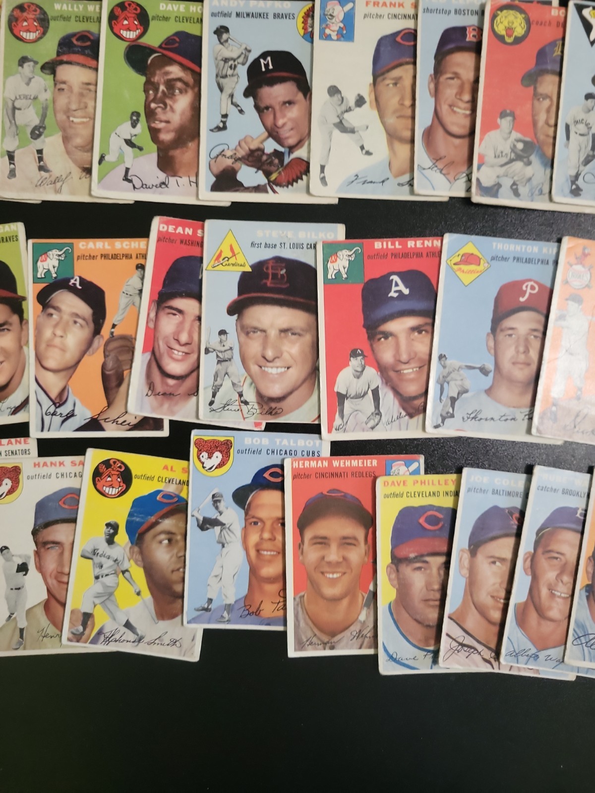 1954 Topps Baseball Card Lot – 43 Different Cards – W/ Hank Sauer and Gene Smith