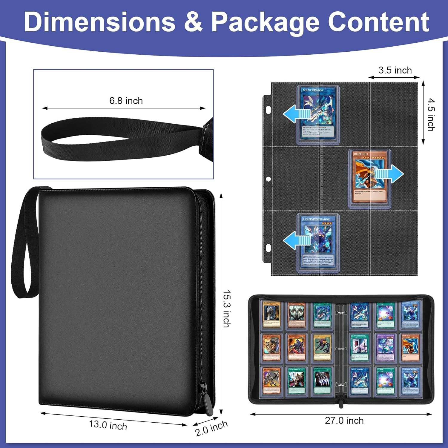 Toploader Binder Holds 288 Toploaders 9 Pocket Top Loader Binders for 3 x 4”