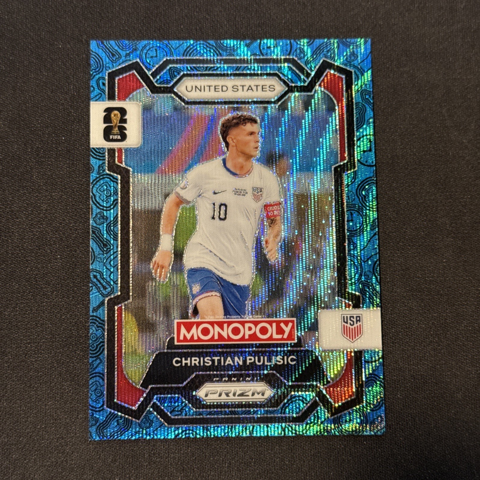 Christian Pulisic United States 2026 Prizm Monopoly Blue Wave #47 USMNT