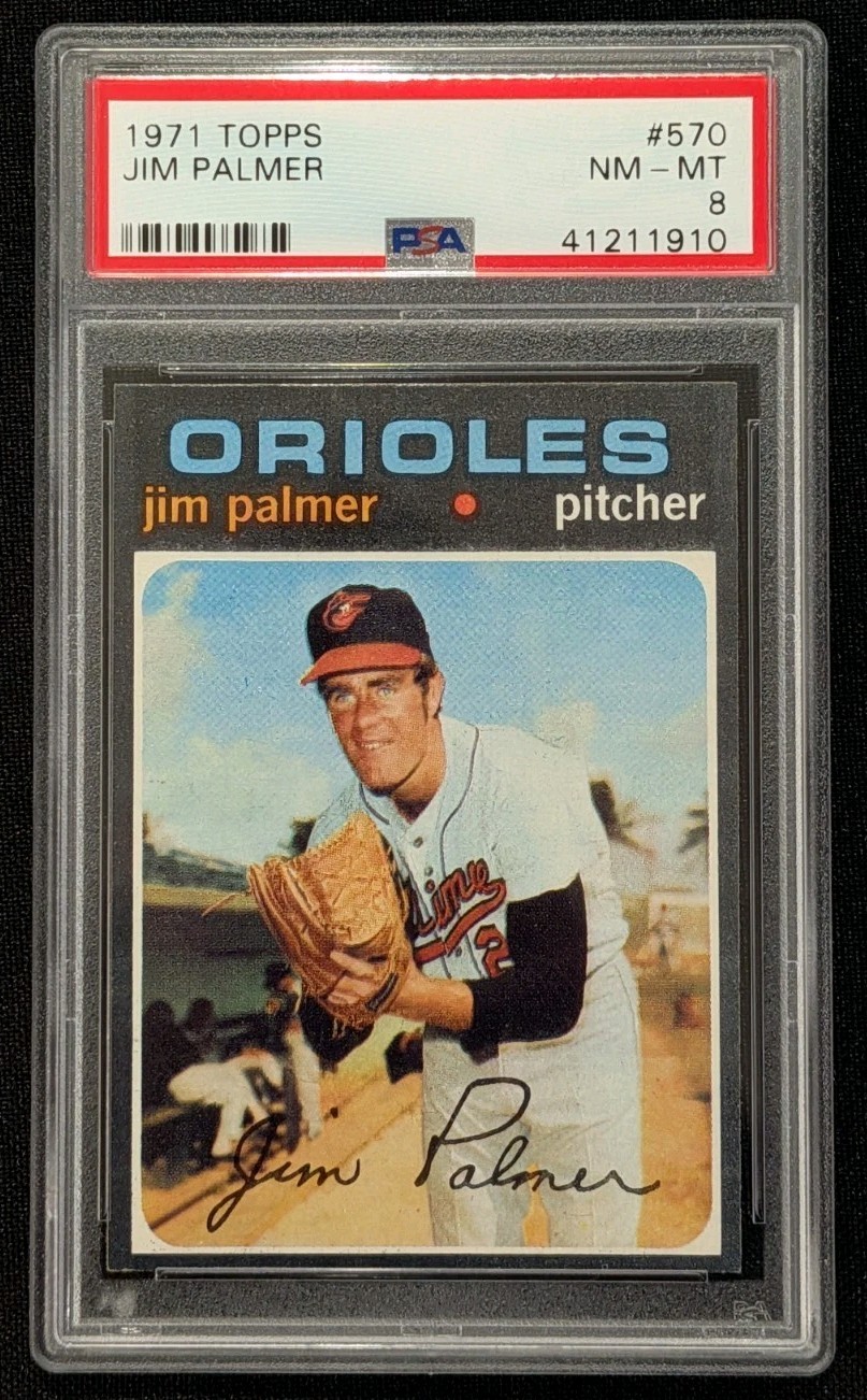 1971 Topps Jim Palmer PSA 8 NM-MT #570 HIGH# CLEAN CARD Orioles ~1910