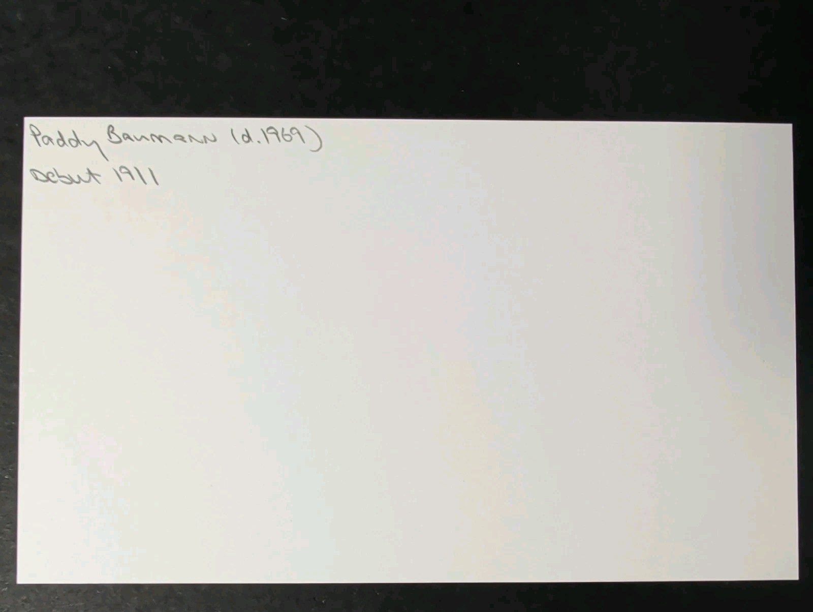 Paddy Baumann (d.1969) Signed Cut Debut 1911 Detroit Tigers New York Yankees