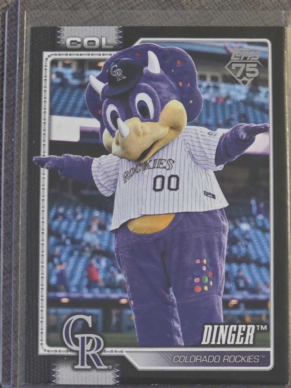 Topps Celebration 2026 Dinger Mascot 9/10 Black Border Colorado Rockies #M-4