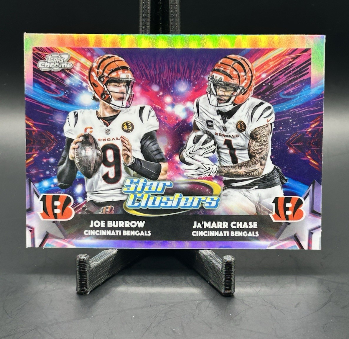 2025 Topps Chrome Cosmic Joe Burrow Ja’Marr Chase Star Clusters SP SC-7 Bengals