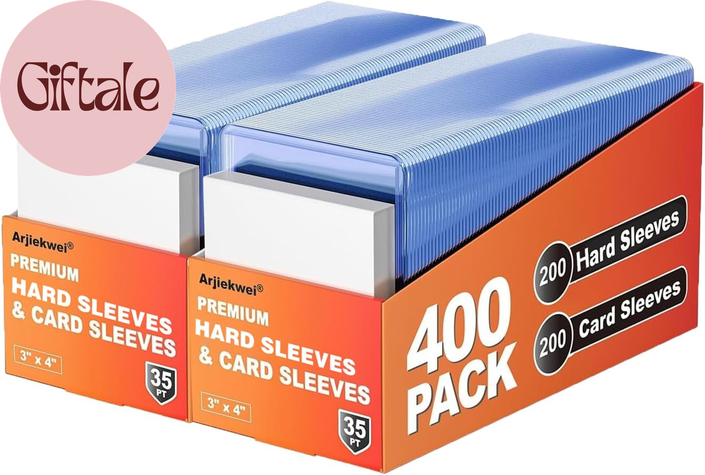 400 Card Sleeves Hard Plastic, 3″X4″ Baseball Cards Protectors Plastic, Premium