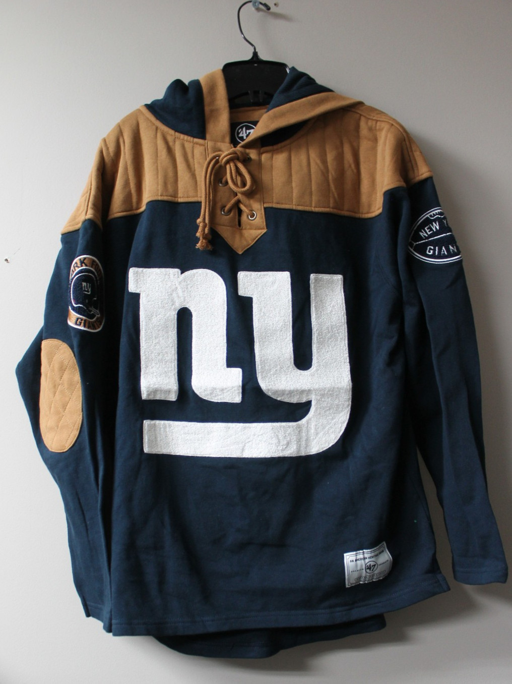 New NFL New York Giants old time jersey style mid weight cotton hoodie men’s M