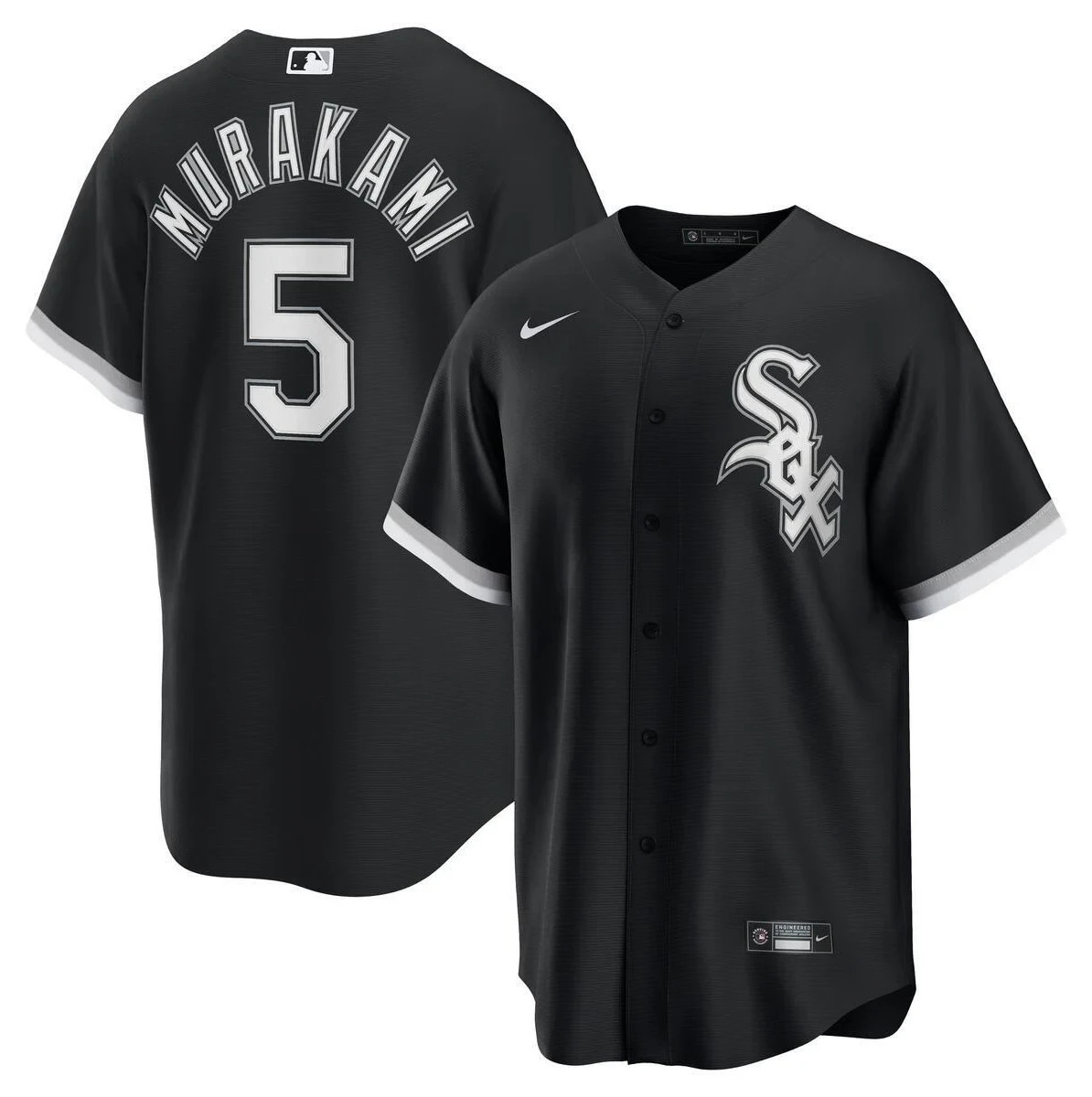 Murakami #5 Chicago White Sox Stitched Baseball Jersey Black/White/Grey/Red New