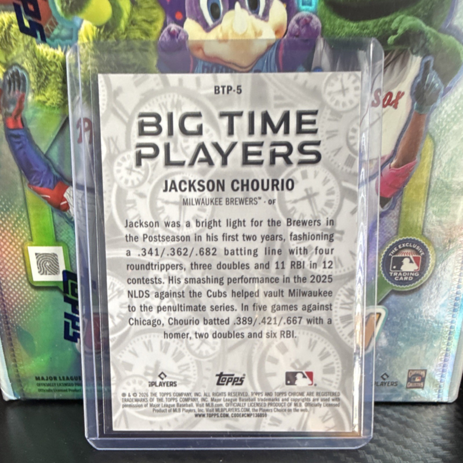Topps 2025 Chrome Jackson Chourio Big Time Players BTP-5 #25/50 Brewers MLB