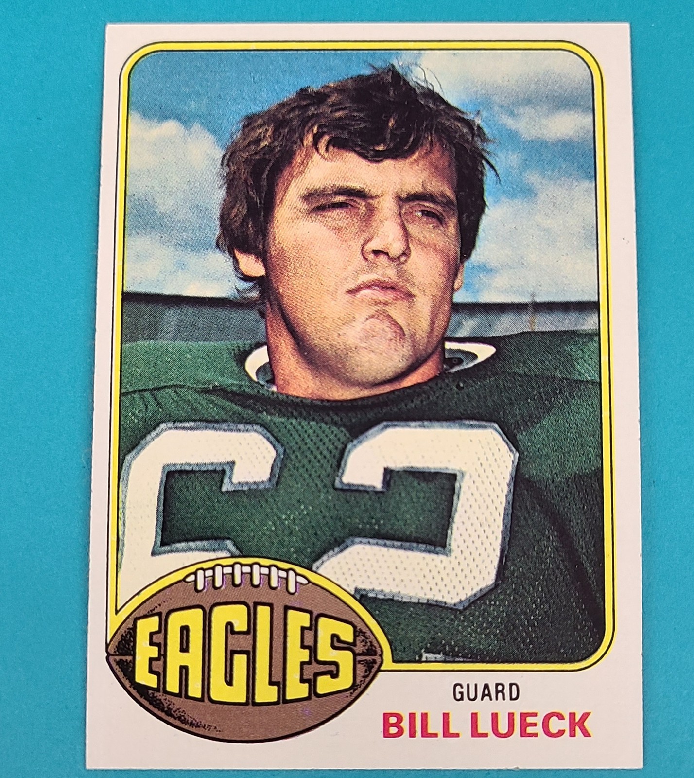 1976 Topps #439 Bill Lueck Philadelphia Eagles FOOTBALL Card n