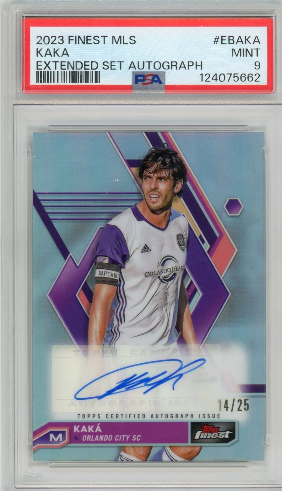 Kaka 2023 Topps Finest MLS Extended Set Autograph /25 PSA 9 #EBA-KA