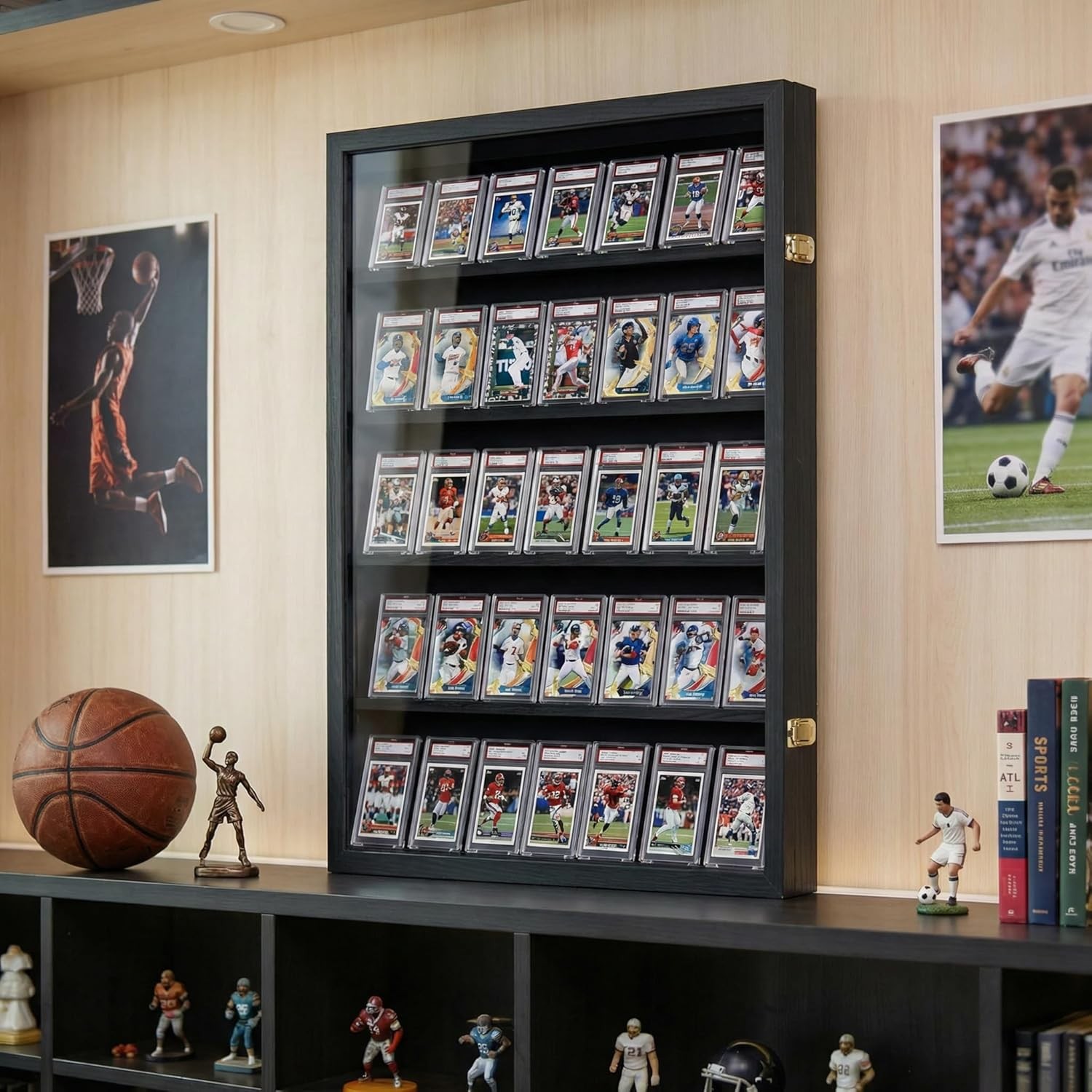 35 Baseball Card Display Case – Graded Sports Card Display Frame Metal Clasp & U