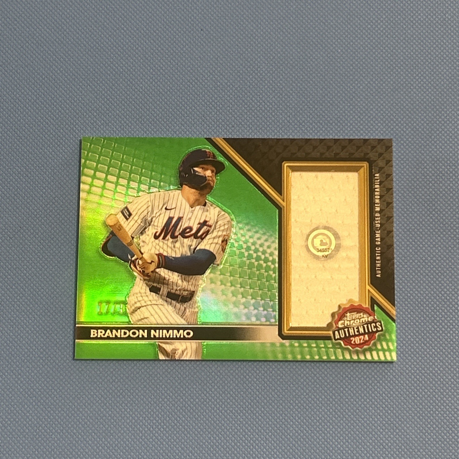 2024 Topps Chrome – Topps Chrome Authentics Brandon Nimmo Green Refractor /99