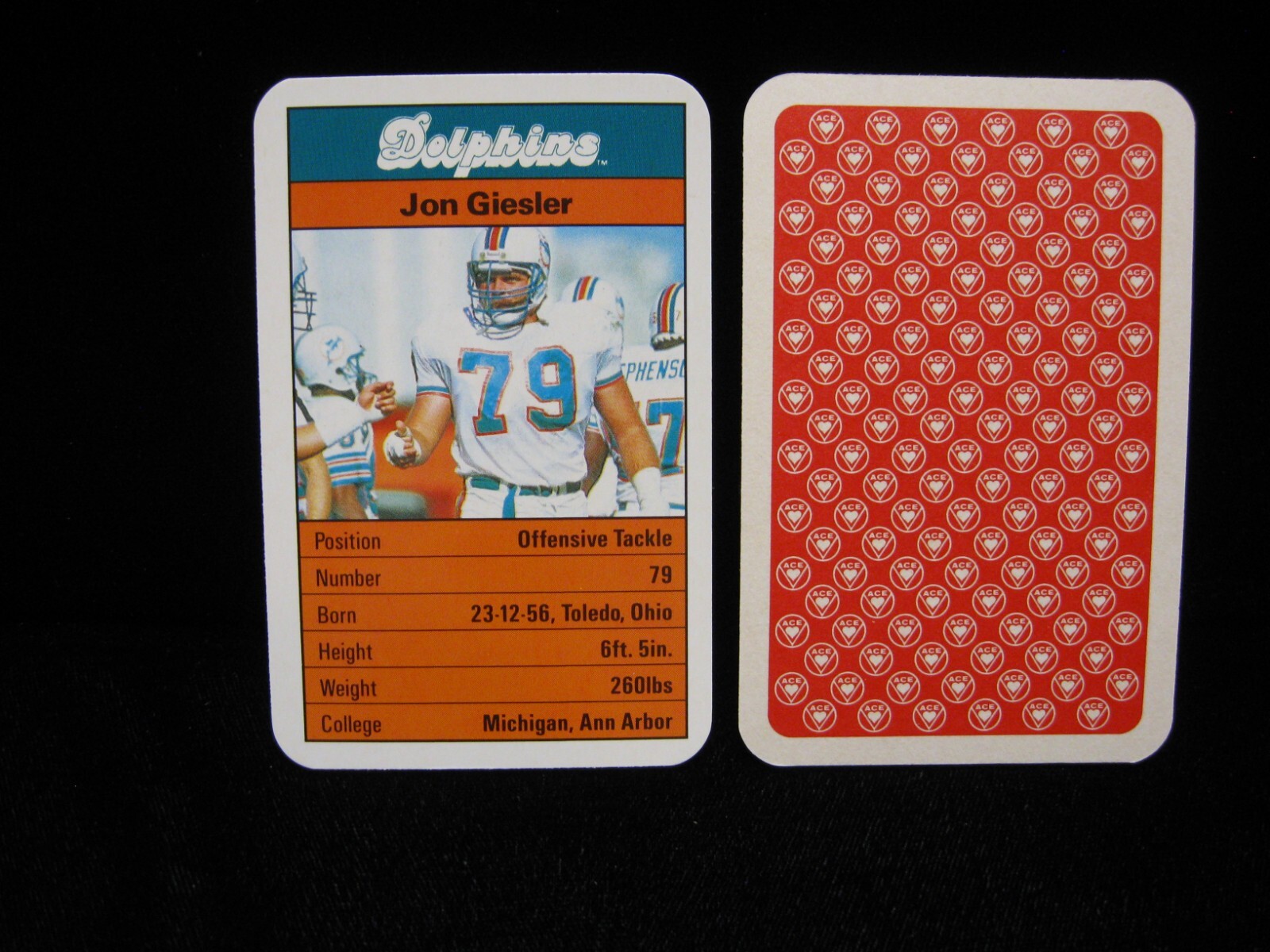 1987 Jon Giesler Miami Dolphins “Ace Fact Pack” United Kingdom #79