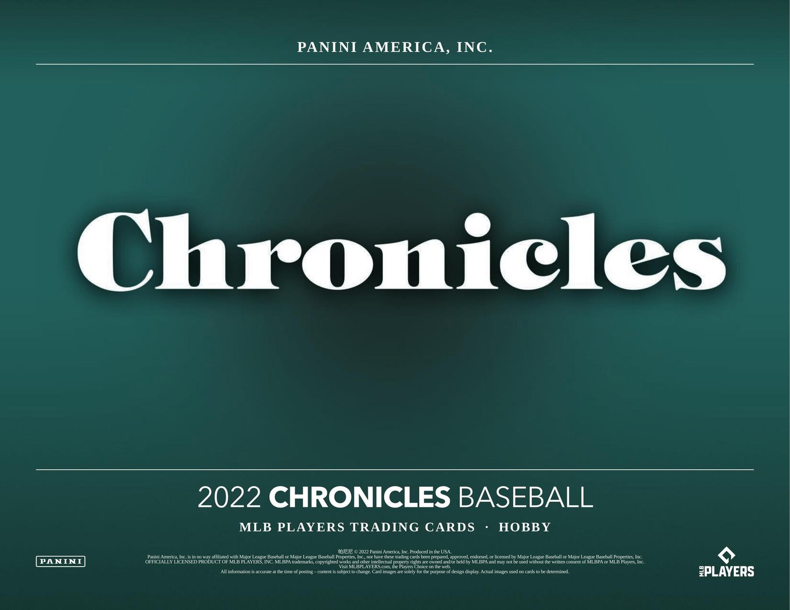 2022 PANINI CHRONICLES BASEBALL HOBBY BOX