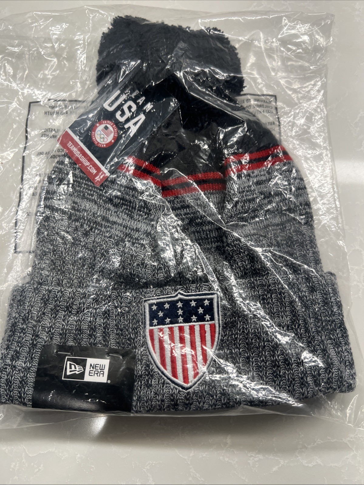 New Era USA Winter Olympics 2026 Gray Black Beanie Hat NEW NWT SEALED