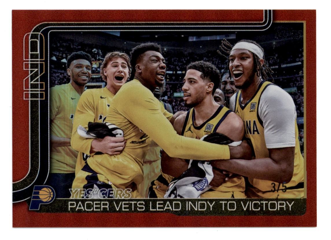 2025-26 Topps Red Rainbow #280 Yes’Cers Pacers Team Tyrese Haliburton 3/5