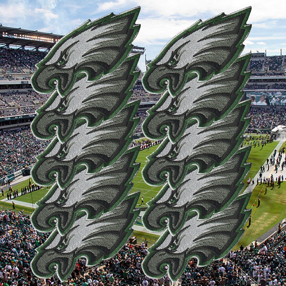 10 pcs Philadelphia Eagles Nation Logo Size 4.4 in x 1.8 in Sew Iron on Patches