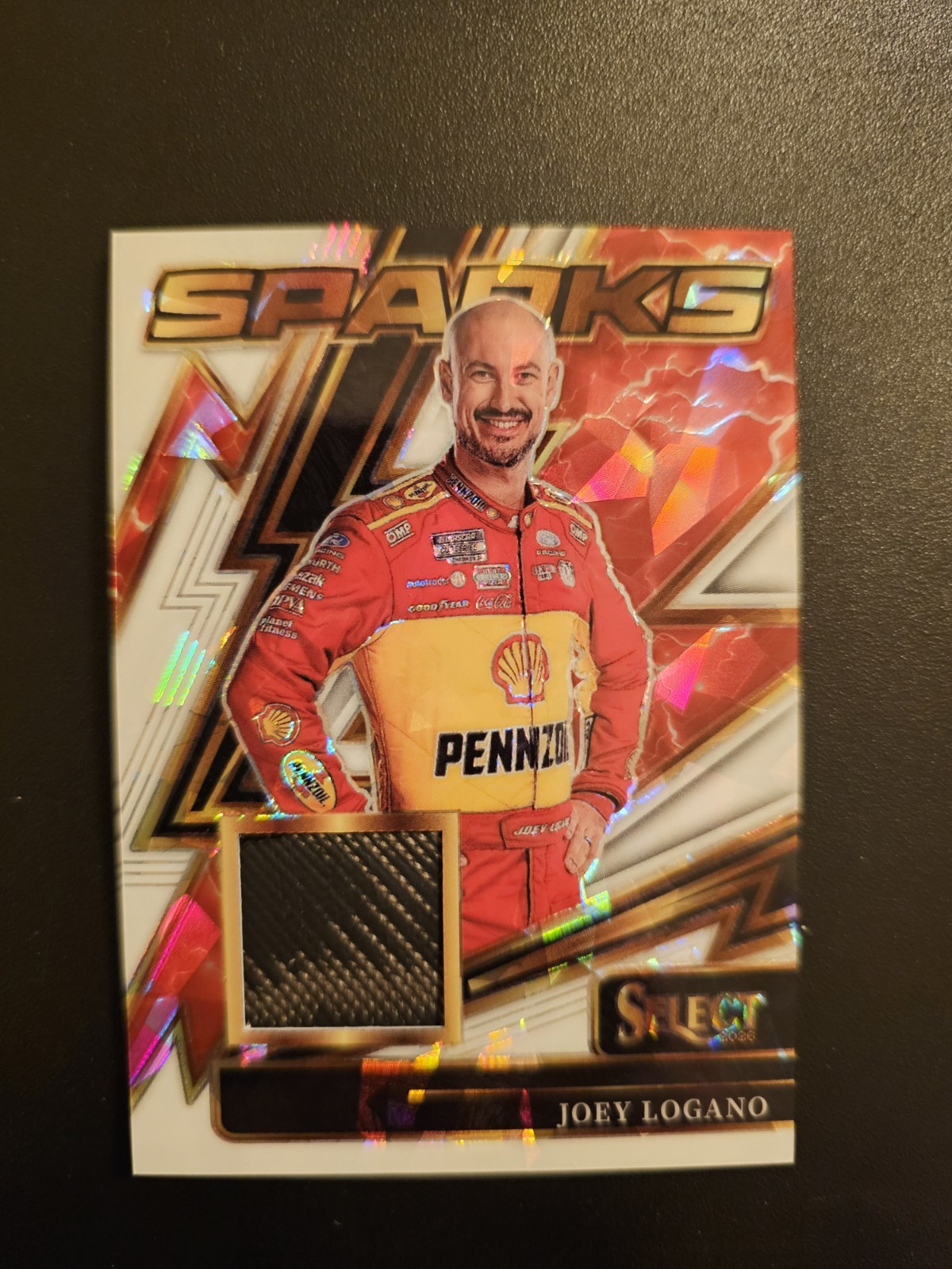 Joey Logano 2026 Panini Select Racing Sparks Cracked Ice SP-JLGH